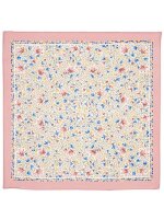Павлопосадский шелковый платок (крепдешин) «Тополиный пух», 52×52 см, арт. 1107-2